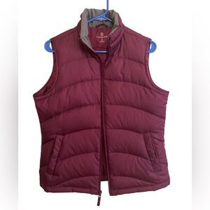 Lands' End Maroon Puffer Vest.